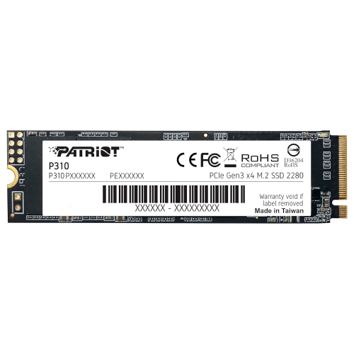 SSD M.2 NVMe PCIe 3 960GB Patriot P310, Lectura 2100MB/s Escritura 1800MB/s. P310P960GM28