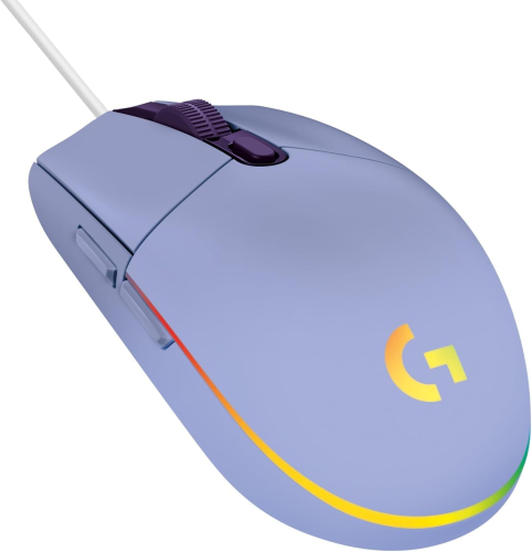Mouse Gamer Logitech Óptico G203 LightSync, Alámbrico, USB, 8000DPI, Lila. 910-005852