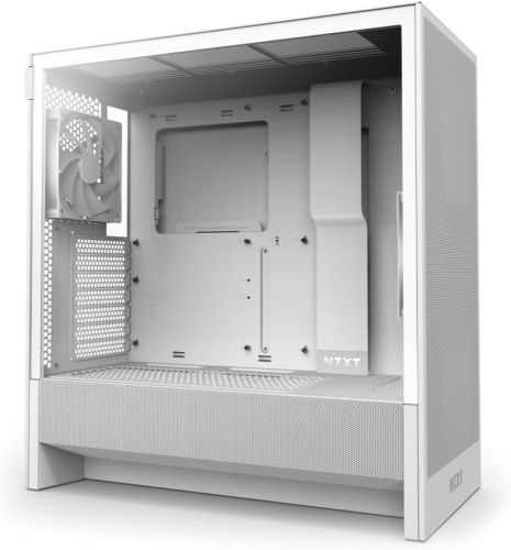 Gabinete ATX NZXT H5 FLOW 2024, Incluye 1 Fans 120mm Blanco, Radiador 280mm Max, Color Blanco