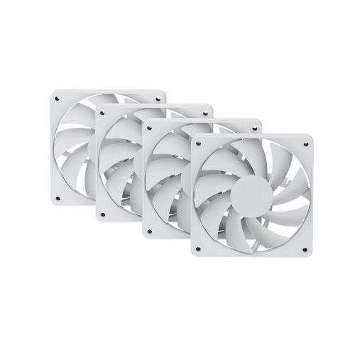 Kit de 4 Ventiladores 120mm HYTE Flow FA12 PWM, Hasta 1500RPM, Dise&ntilde;o de Aspas H&iacute;brido, Color Snow White