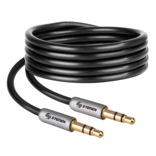 Steren Cable AUX 3.5mm Macho - 3.5mm Macho, 1.8 Metros, Negro