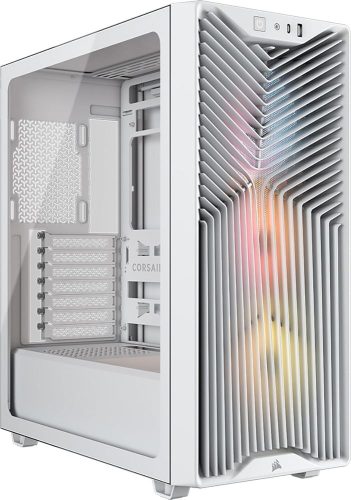 Gabinete ATX Corsair 3200D RS ARGB, Incluye 3 Fans 120mm ARGB, Radiador 360mm Max, Color Blanco