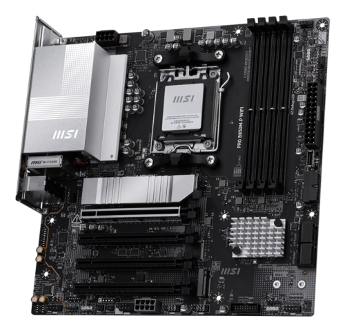 Motherboard AM5 Micro- ATX MSI PRO B850M-P WIFI, 256GB RAM DDR5 Max, 1 M.2 PCIe 5 + 1 M.2 PCIe 4, Wi-Fi 7 + BT 5.4