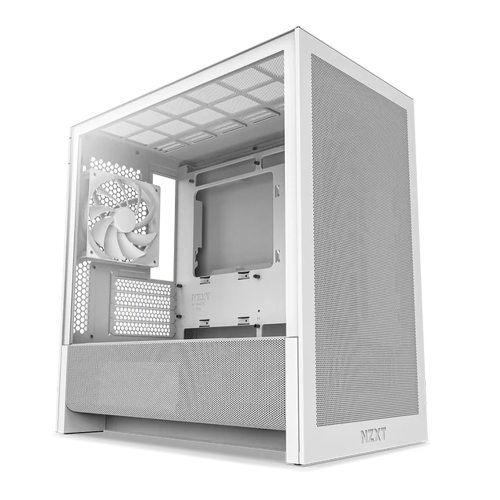 Gabinete Micro-ATX NZXT H3 Flow, Incluye 1 Fan 120mm, Radiador 280mm Max, Color Blanco