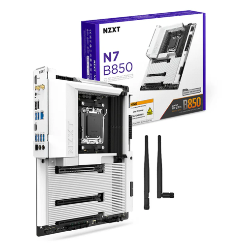 MotherBoard AM5 ATX NZXT B850 N7, 192GB RAM DDR5 Max, 1 M.2 PCIE 5 + 2 M.2 PCIE 4, Wi-Fi 6E + BT 5.2, Color Blanco
