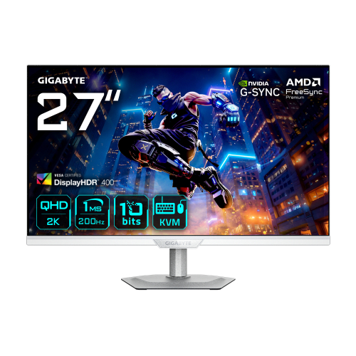Monitor 27" 2560x1440 200Hz 1ms, Gigabyte M27Q2 QD ICE , Panel IPS, G-Sync, 1 DisplayPort + 2 HDMI, VESA 100mm