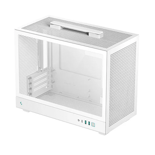 Gabinete Micro-ATX DeepCool CH160 Plus, Sin Ventiladores, Radiador 240mm Max, Color Blanco