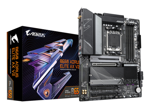 Motherboard AM5 ATX Gigabyte B650 AORUS Elite AX V2, 256GB RAM DDR5 Max, 3 M.2 PCIe 4, Wi-Fi 6E + BT 5.3