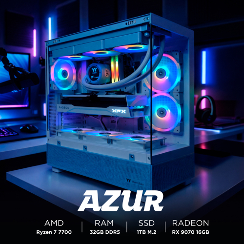 Ensamble AZUR | RX 9070 | Ryzen 7 7700 | 32GB DDR5 | 1TB SSD | Windows 11 Pro
