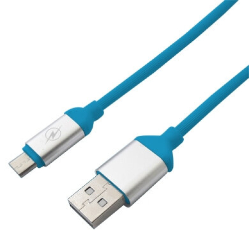 Cable Micro USB a USB-A 1m BRobotix 161208A, Cubierta de Plastico, Color Azul