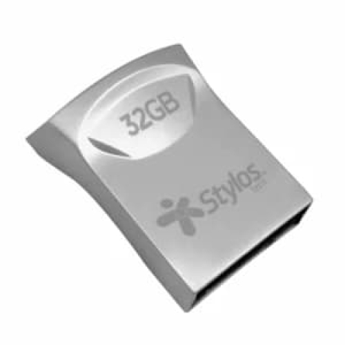 Memoria USB-A 32GB Nano Stylos STMUS41S, USB 2.0, Metalica, Color Plata