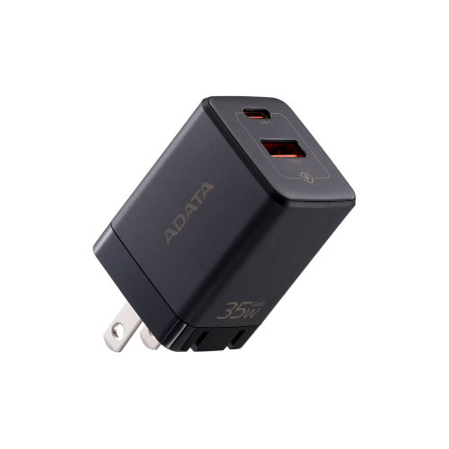 Cargador de pared Adata GaN 35W, Salida: 5V 3A, 9V 3A, 12V 2.5A, 15V 2.33A, 20V 1.75A, Color Negro
