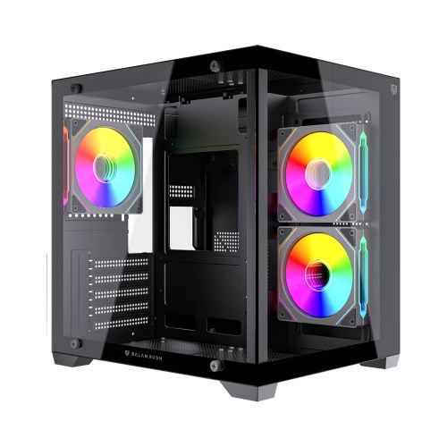 Gabinete Micro-ATX Balam Rush Tank Glow Max 3900, Incluye 3 Fans 120mm ARGB, Radiador 240mm Max, Color Negro