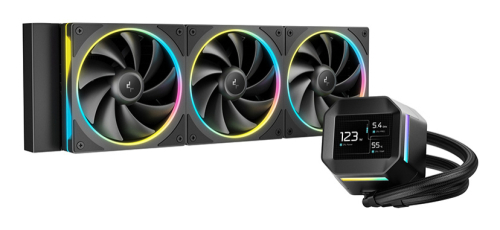 Enfriamiento Liquido 360mm DeepCool LM360, Pantalla LCD, ARGB, Color Negro