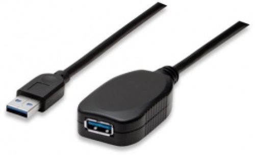 CABLE USB MANHATTAN - 5 M, USB A, USB A, MACHO/HEMBRA, NEGRO, 150712