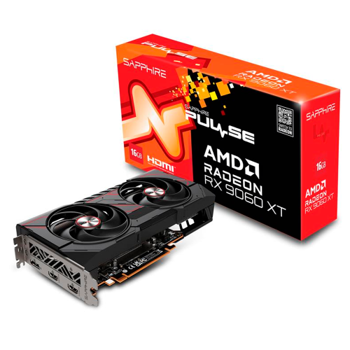 Tarjeta de Video AMD RADEON RX9060XT Sapphire Pulse 16GB GDDR6, 2 DisplayPort + 1 HDMI, Min 450W