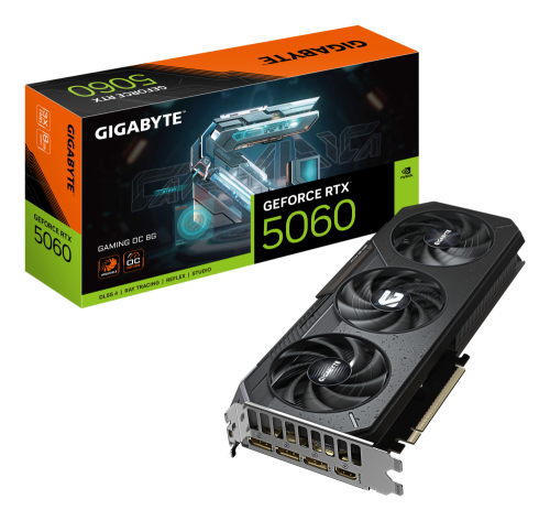 Tarjeta de Video NVIDIA RTX5060 OC Gigabyte Gaming, 8GB GDDR7, 3 DisplayPort + 1 HDMI, Min 550W