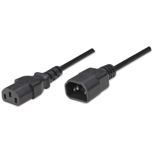 CABLE DE CORRIENTE  MANHATTAN - MACHO/HEMBRA, 1, 8 M, NEGRO