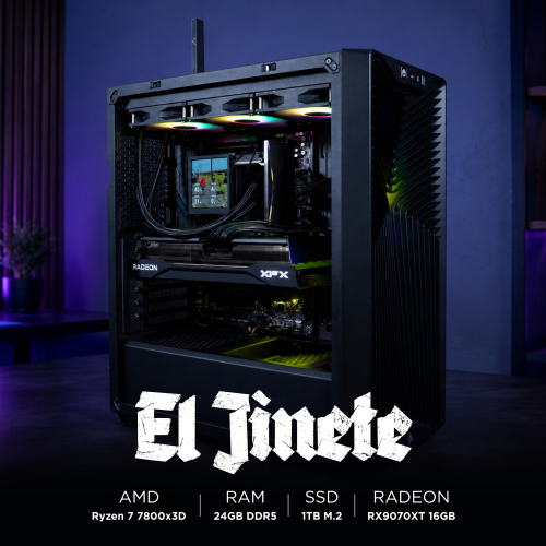 Ensamble EL JINETE | RX 9070 XT | Ryzen 7 7800X3D | 24GB DDR5 | 1TB SSD | Windows 11 Pro