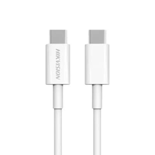 Cable USB-C a USB-C 1m HikVision HS-HUB-CBC2C, Hasta 60W, 480Mbps, Cubierta de Plastico, Color Blanco