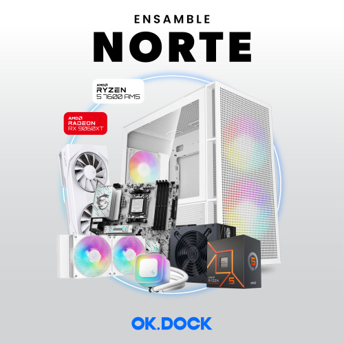 Ensamble NORTE | RX 9060 XT | Ryzen 5 7600 | 16GB DDR5 | 1TB SSD | Windows 11 Pro