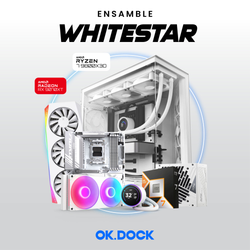 Ensamble WHITESTAR | RX 9070 XT | Ryzen 7 9800X3D | 32GB DDR5 | 2TB SSD | Windows 11 Pro