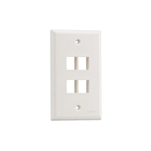 Tapa para Caja de Pared BRobotix 251704, 4 Puertos Keystone, Color blanco