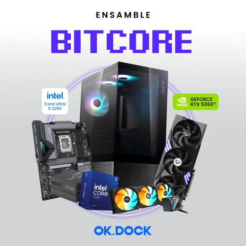 Ensamble BITCORE | RTX 5060 Ti | Intel Core Ultra 5 225F | 16GB DDR5 | 1TB SSD | Windows 11 Pro