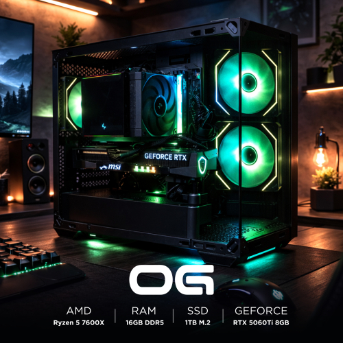 Ensamble OG | RTX 5060 Ti | Ryzen 5 7600X | 16GB DDR5 | 1TB SSD | Windows 11 Pro