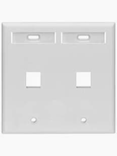 Tapa para Caja de Pared Leviton 42080-2WP, 2 Puertos Keystone, Color Blanco