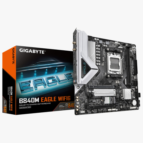 Motherboard AM5 Micro-ATX Gigabyte B840M EAGLE WIFI6, 128GB RAM DDR5 Max, 1 M.2 PCIe 4, Wi-Fi 6 + BT 5.3